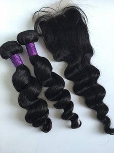 Loose Body Wave Bundles & Closure